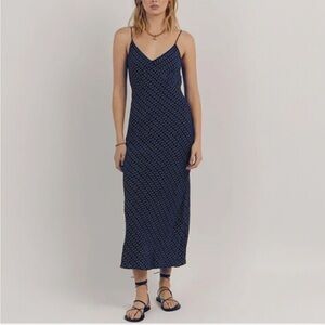 Dissh fame navy black geo slip dress